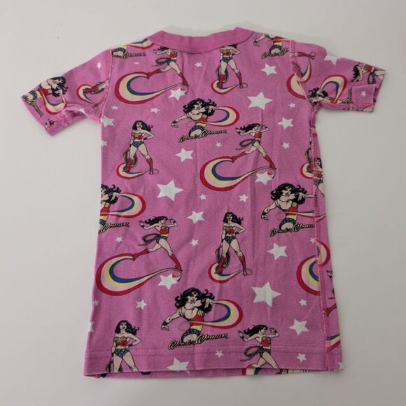 Hanna Andersson 100 Wonder Woman Pajama Set Girls Size 4 Pink Organic Cotton - Picture 3 of 8